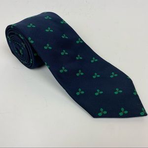 Alynn Neckwear - Navy Blue Tie with Mistletoe Design